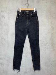 MOUSSY Stretch Denim Cut-Off Skinny Pants Black ■■Women's