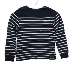 POLO RALPH LAUREN ポロ・ラルフローレン 長袖Ｔシャツ ボーダー Tシャツ カットソー コットン100％ ネイビー 120 【中古】