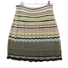 Missoni ミッソーニ スカート コットン混 イタリア製 ニットスカート イエロー×ブラック 40【M】 レディース 【中古】のサムネイル
