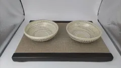 小鹿田焼　飛び鉋　4寸小鉢２個セットのサムネイル