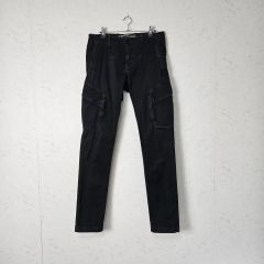 Blackmeans ジップデザイン ブラック バイカーデニム ボンテージパンツ 