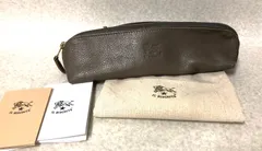 D532 IL BISONTE イルビゾンテ レザー ペンケース グレー ベージュ 265251954のサムネイル