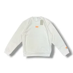参考上代12,980円 未使用品 WIND AND SEA Logo Crewneck Sweatshirt 刺繍ロゴクルーネックスウェット トレーナーウィンダンシー WDS-CS-49 ホワイト S 2008A1のサムネイル