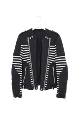 BALMAIN Striped pattern Biker Jacket XS バルマン アーカイブ バイカー ジャケットのサムネイル