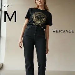 【希少】VERSACE JEANS COUTURE ヴェルサーチジーンズクチュール 90s イタリア製 ITTIERRE ヴィンテージ メデューサ ハイウエスト ブラックデニム  M 黒ブラック【古着】【中古】【送料無料】のサムネイル