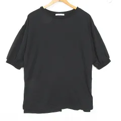 イーハイフンワールドギャラリー E HYPHEN WORLD GALLERY PEACE カットソー Tシャツ 五分袖 バックオープン 綿 F ブラック kz15062のサムネイル