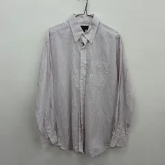 Y1029 OXFORD  長袖シャツ 16 (XL相当) 白 赤 チェック柄 オックスフォード 古着卸 アメリカ仕入のサムネイル