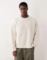 エイソス メンズ アウター ニット・セーター リブニット クルーネック ASOS DESIGN super oversized rib knit crew neck fisherman sweaterのサムネイル