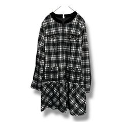 Ballsey ボールジィ カラーグリッドプリントプリーツワンピース ドレス