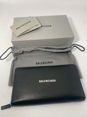 極美品✨バレンシアガ エブリデイ シボ革 レザー ラウンドファスナー 