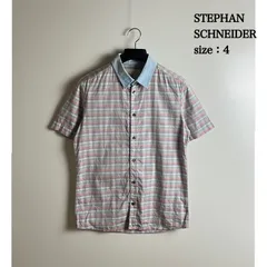 STEPHAN SCHNEIDER 00s BELGIUM srchive plaid S/S shirts 4 M ステファンシュナイダー チェック シャンブレー切替 半袖シャツ アーカイブ 定番のサムネイル