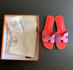 HERMES オラン サンダル フリンジ ピンク 37 - メルカリ