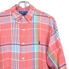 90s ラルフローレン BD半袖シャツ マドラスチェック ハミルトン期