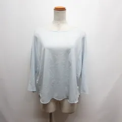アイシービー iCB 七分袖 ドルマン カットソー S 水色 ブルー 透け感 Tシャツ 日本製のサムネイル