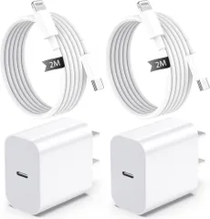 iPhone 充電器 純正 PD 20W 2個セット [MFi/PSE認証済み] USB-C 急速充電器 電源アダプター USB C - Lightning ケーブル 2m付きType C スマホ充電器 for iPhone 14/Plus/Pro/Pro