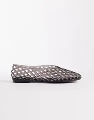 エイソス レディース シューズ パンプス ASOS DESIGN Luminous jelly caged ballet flats Black ブラックのサムネイル