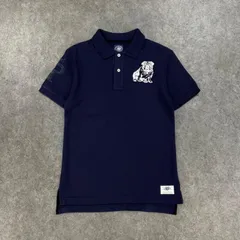 J.PRESS ジェイプレス オンワード樫山 半袖 ポロシャツ ロゴプリント コットン 鹿子 濃紺のサムネイル
