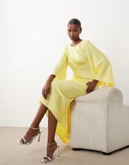 極美品✨MaxMara 23春夏 ロングワンピース パフスリーブ ビジュー 
