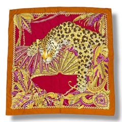 美しい✨極美品✨フェラガモ シルクスカーフ ヒョウ柄 花柄 大判
