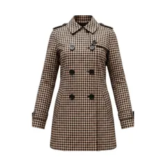 17f18【美品】 COACH コーチ トレンチコート ハーフコート ギンガムチェック 裏地シグネチャー サイズXS ブラック ピンク レディース 女性用u02tのサムネイル