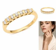 美品　レア　VanCleef&Arpels　ヴァンクリーフ＆アーペル　エタニティ バンドリング　ダイヤモンド　K18 YG　イエローゴールド　ヴィンテージ　指輪　48　希少　VCA　ダイヤのサムネイル
