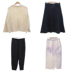 ザラ ZARA まとめ売り 4点セット スカート ニット パンツ  M L 白 ホワイト 黒 ブラック マルチカラー タイダイ柄 ロング丈 /SX