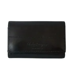 Salvatore Ferragamo フェラガモ 6連 キーケース キーリング コンパクト ロゴ レザー ブラックのサムネイル