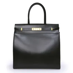 サンローランパリ 757302 マンハッタン カーフスキン ブラック トート ハンドバッグ レザー ゴールド金具 SAINT LAURENT PARIS（未使用　展示品）のサムネイル