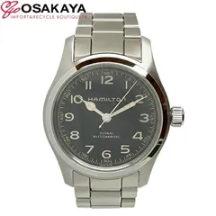 【極美品】 HAMILTON ハミルトン カーキ フィールド マーフ 42mm オート 腕時計 裏スケ ステンレス AT シルバー ブラック アナログ 自動巻き ウォッチ メンズ 男性 ブランド プレゼント H706050のサムネイル