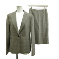 アクアスキュータム AQUASCUTUM スーツ ジャケット スカート セットアップ 絹 シルク グレー チェック柄 シングルボタン 長袖 /PPのサムネイル