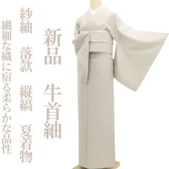 【新品・夏牛首紬】紗紬 落款 縦縞 夏着物 正絹 仕付け糸付 tomihisa“繊細な織に宿る柔らかな品性”8838のサムネイル