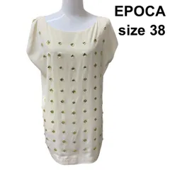 ◇ エポカ EPOCA カットソー Tシャツ フレンチスリーブ ボートネック トップス ビジュー ベージュ 38 M レディース Z6C312のサムネイル