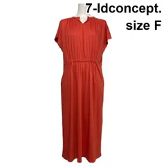 □ セブンアイディコンセプト 7-Idconcept. ロングワンピース 半袖 フレンチスリーブ スキッパーネック 綿100％ サイズF レディース S6F543のサムネイル