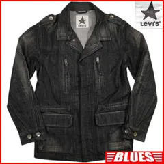 Levi's リーバイス デニムジャケット Gジャン M ブラックデニム ライダース ジージャン 古着 メンズ デニムジャケット_サイズM一覧←SEULB屋着古← SJ474