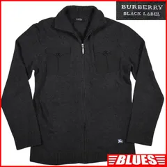 BURBERRY BLACK LABEL 廃盤 バーバリーブラックレーベル セーター L チャコールグレー ジップアップ ニット メンズ 3 ニット_セーターサイズL一覧←SEULB屋着古← SJ257のサムネイル