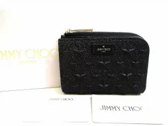 ジミーチュウ Jimmy Choo エンボス スター COMPACT ZIP WALLET -M グリッターレザー 2つ折り 財布 コンパクト財布 メンズ レディース 【未使用保管品】のサムネイル