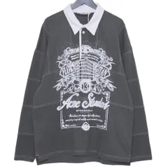 ACNE STUDIOS ロゴモチーフ L/S ポロシャツ Mサイズ カーキ CL0396のサムネイル