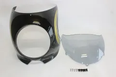 z900rs cafe 2018-2026 ビキニカウル フロントカウル 黒X金X白 & スクリーン グレーライトスモーク のサムネイル