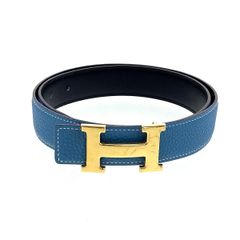 新品未使用HERMES コンスタンス ベルト ブルー＆ブラックリバーシブル