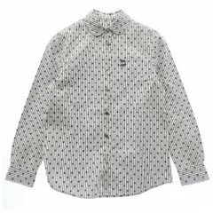 MAISON KITSUNE メゾンキツネ DSMG限定 ダブルフォックスエンブロイダリー ドット柄 丸襟 長袖 ストライプシャツ ホワイト系 グレー系 34【中古】のサムネイル