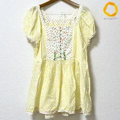 #snc シェリーラファム cherir la femme カットソー M 黄 白 半袖 レース フレア チュニック 鈴 レディース [1013604]のサムネイル