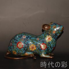 景泰藍 牡丹文香合】中国古美術 銅胎 ?絲琺瑯 粉盒 小物入れ 七宝焼