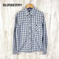 BURBERRY BLUE LABEL バーバリーブルーレーベル ホースロゴ刺繡 チェック シャツ ブルー y2kのサムネイル