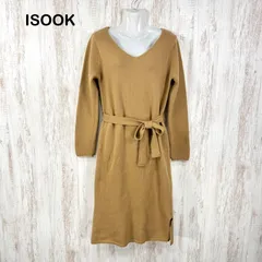 ISOOK アイスー ベルト付き ウール カシミア ニットワンピース ベージュのサムネイル