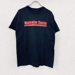 MALCOLM SMITH MOTORSPORTS　半袖プリントモーターサイクルTシャツ　バイク　4連プリント　黒　ブラック　Mサイズ　古着【値引き交渉OK！】