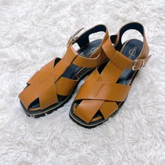 【美品】あしながおじさん　グルカサンダル　本革　ブラウン　サンダル　フラット　24のサムネイル