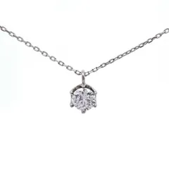 スタッド ネックレス ダイヤモンド 0.192ct Pt850 1.1g Pt900 デザイン ジュエリー【中古】