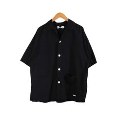 COOTIE FINX COTTON CORDLANE OPEN COLLAR S/S SHIRT BLACK サイズS