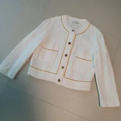 サンドロ リネン ジャケット 白 GOLD 装飾 ジャケット 43のサムネイル