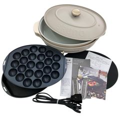 良品】BRUNO オーバルホットプレート BOE053ホワイト プレート3種付